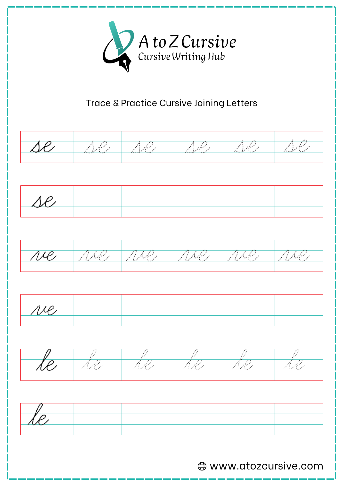 Cursive Joining Letter Worksheet 11