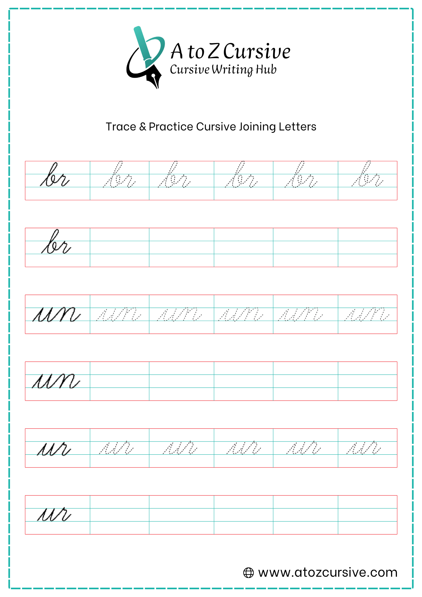 Cursive Joining Letter Worksheet 16