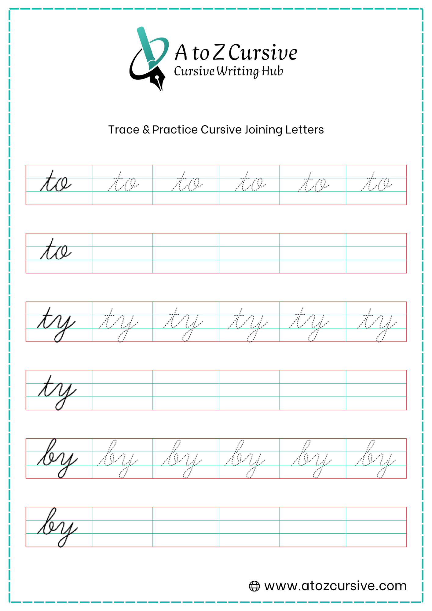 Cursive Joining Letter Worksheet 17