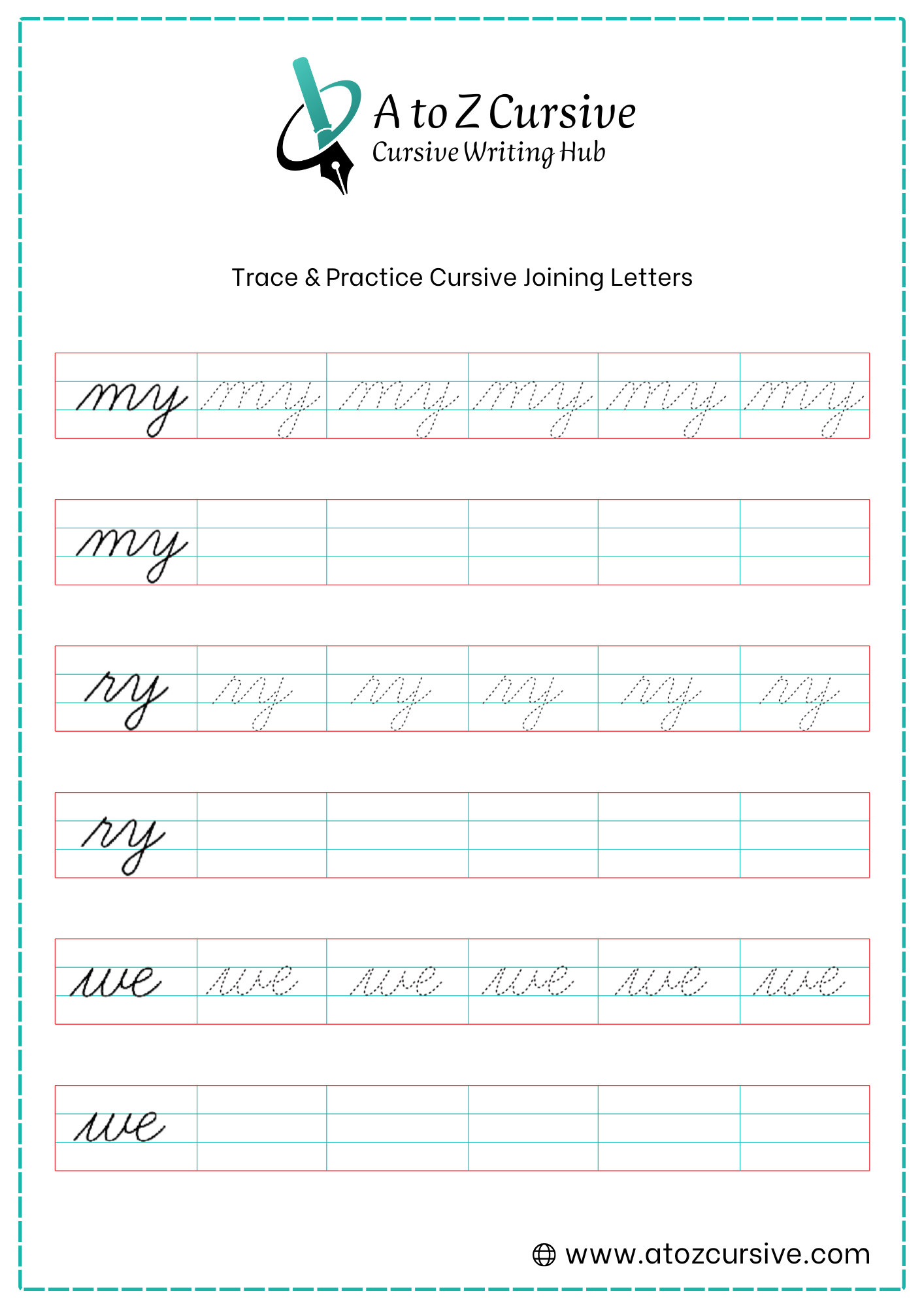 Cursive Joining Letter Worksheet 18