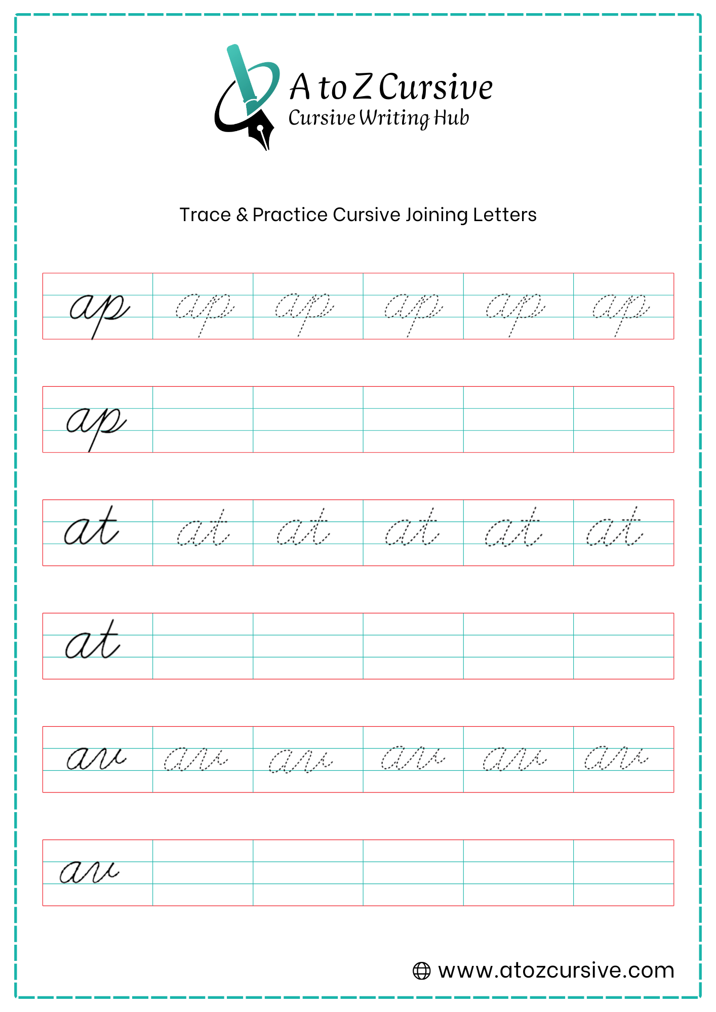 Cursive Joining Letter Worksheet 2