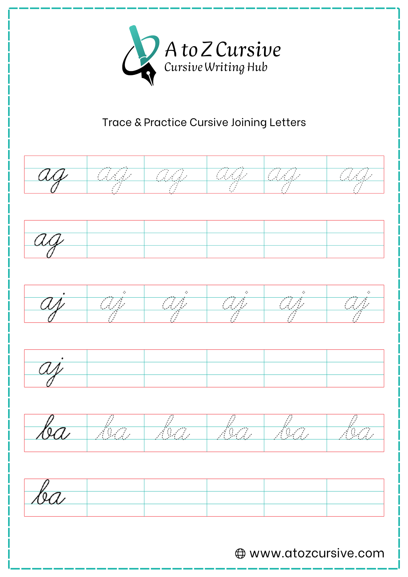 Cursive Joining Letter Worksheet 5