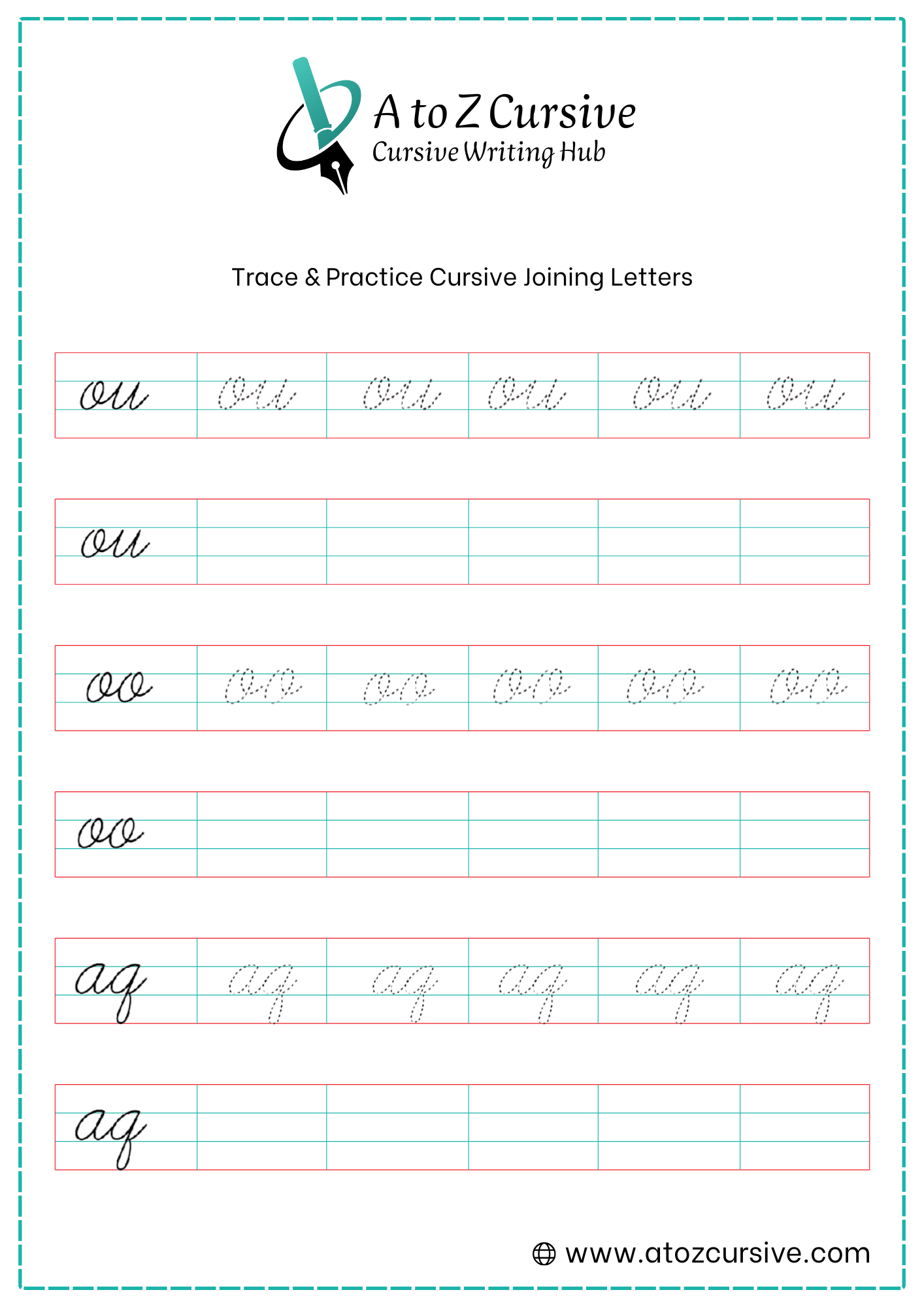 Cursive Joining Letter Worksheet 8