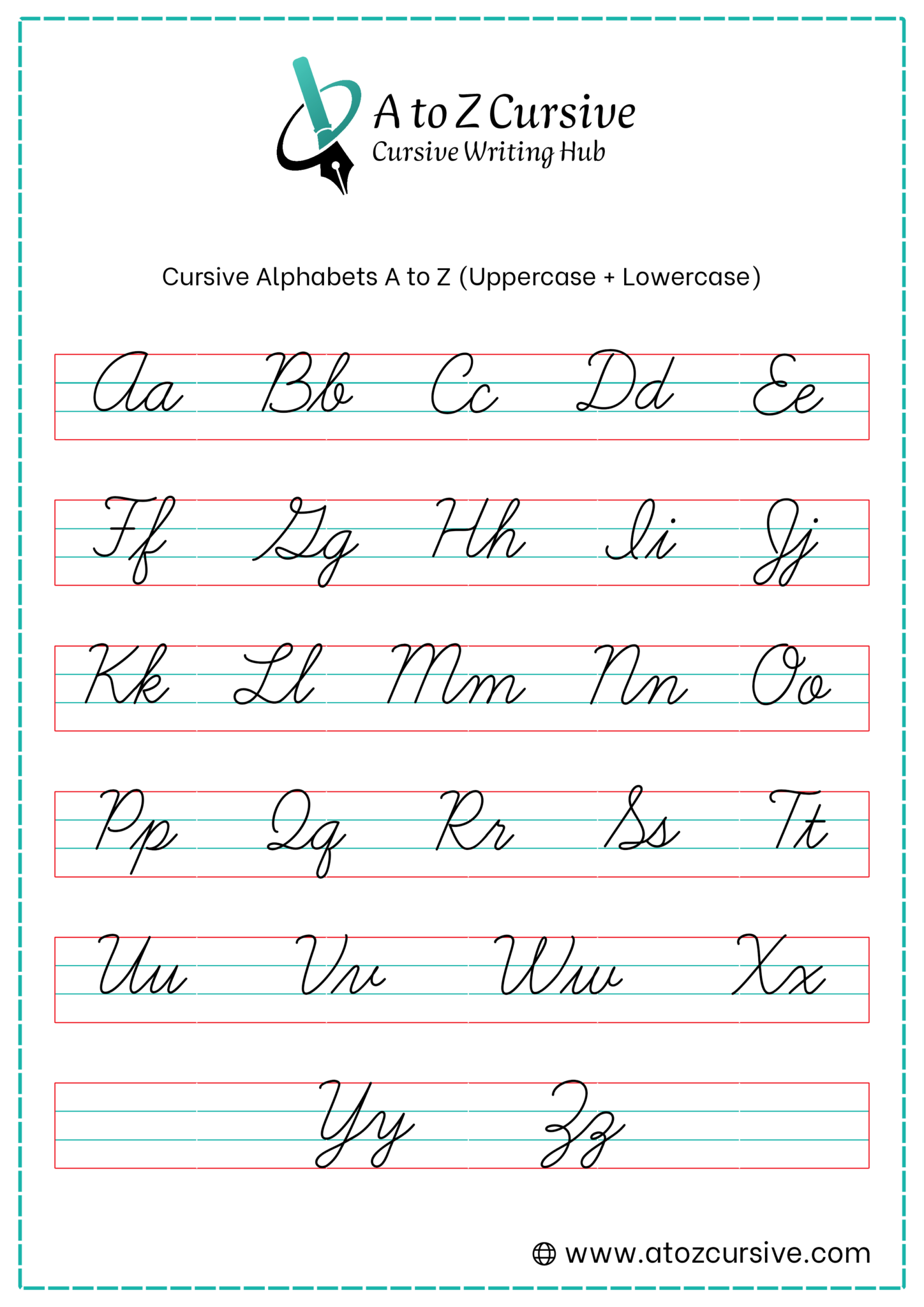 Free Cursive Writing Worksheets - AtoZ Cursive