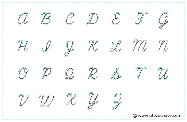 Uppercase Cursive Letters A to Z