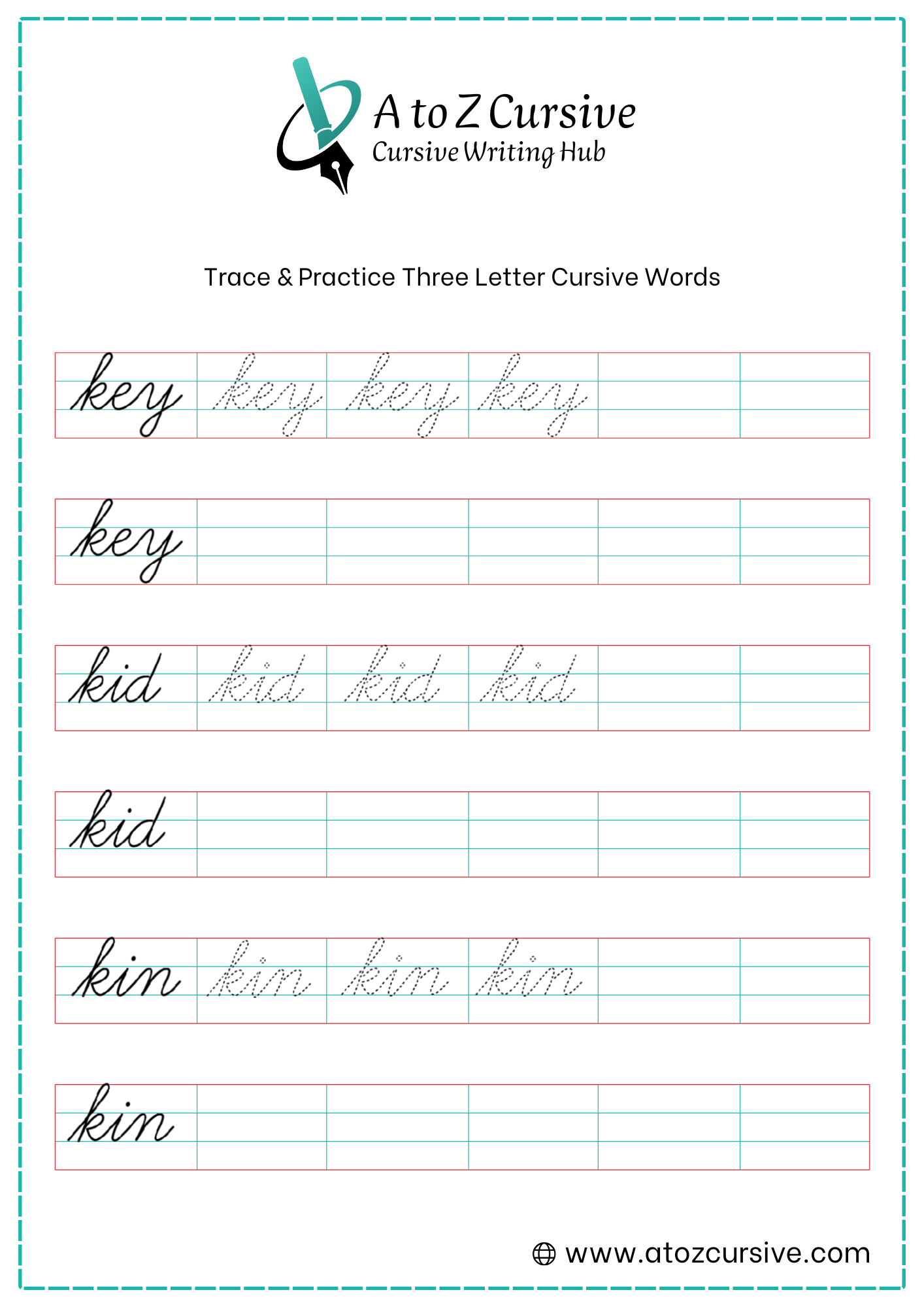 Cursive Joining Letter Worksheet 11