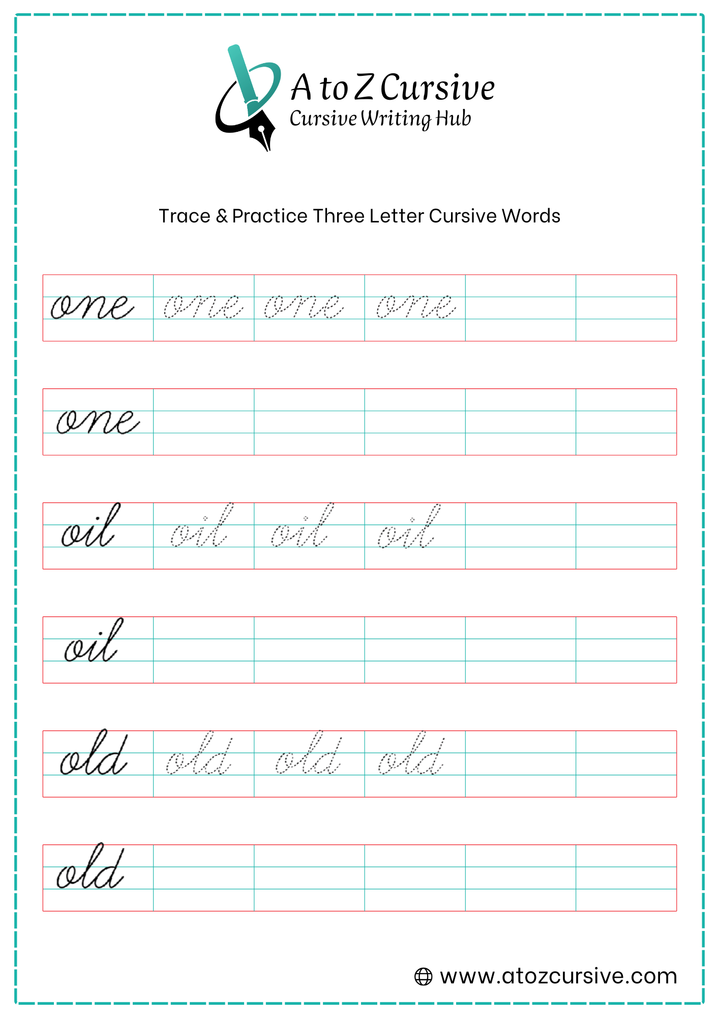 Cursive Joining Letter Worksheet 15
