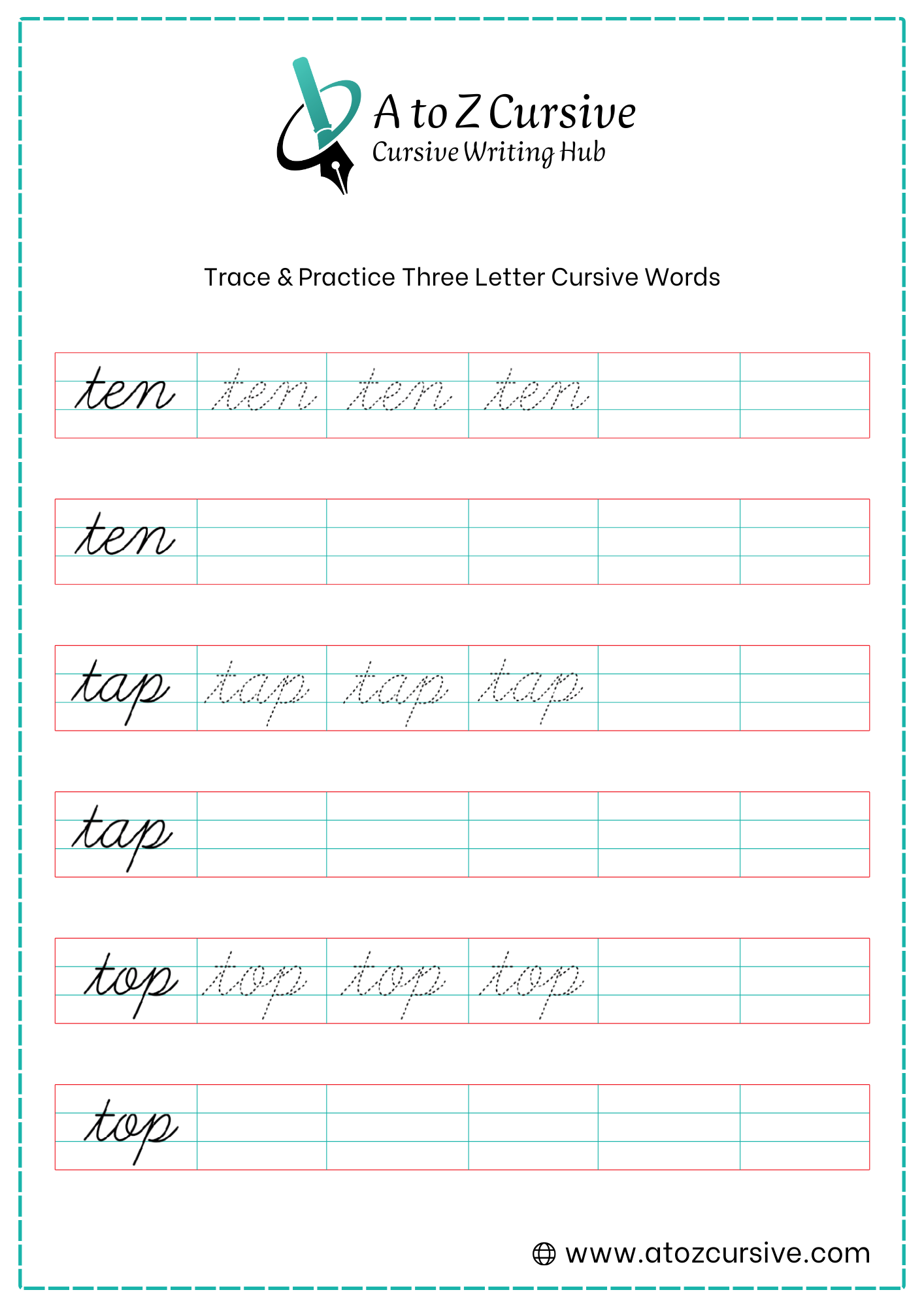 Cursive Joining Letter Worksheet 20