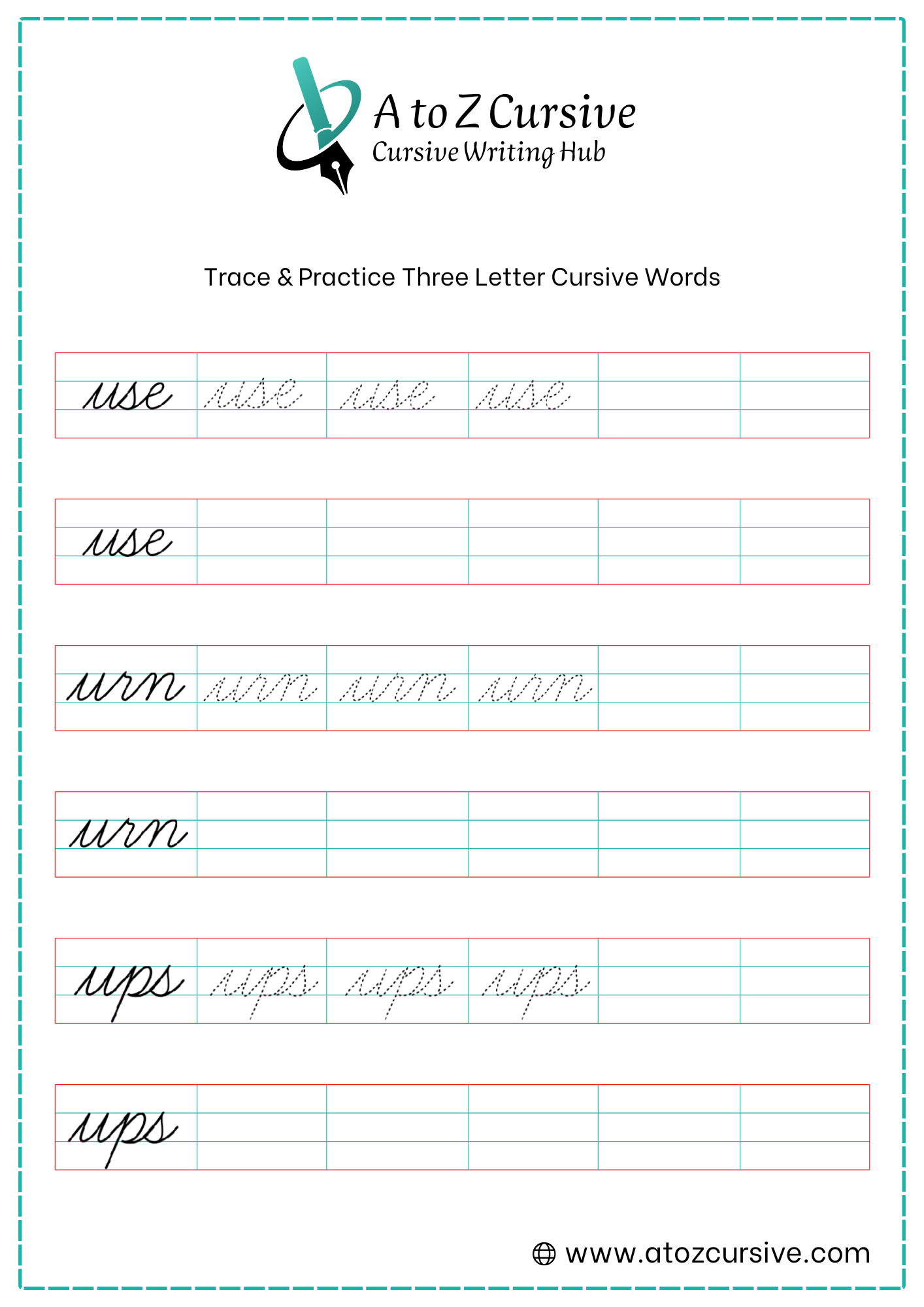 Cursive Joining Letter Worksheet 21