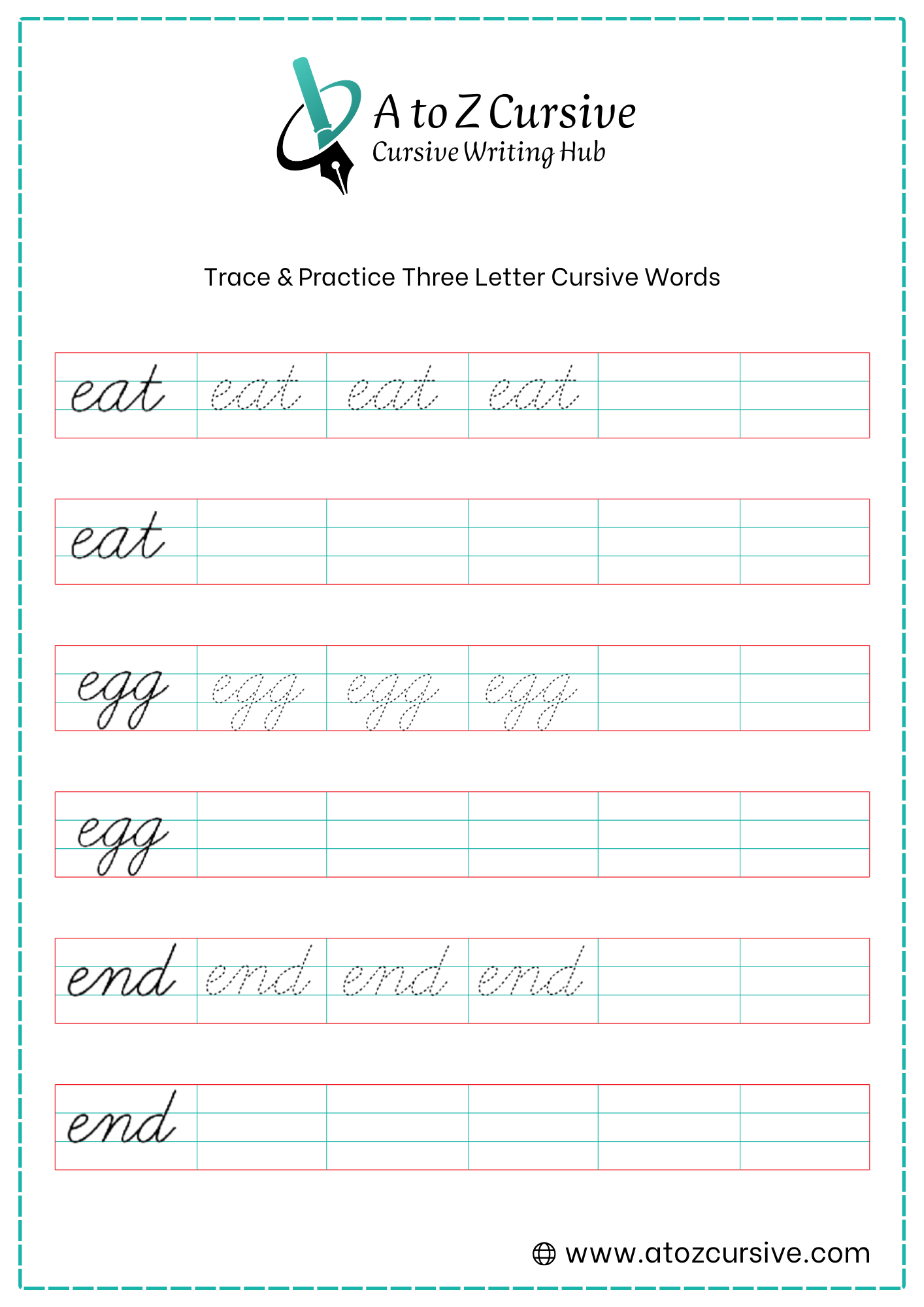 Cursive Joining Letter Worksheet 5