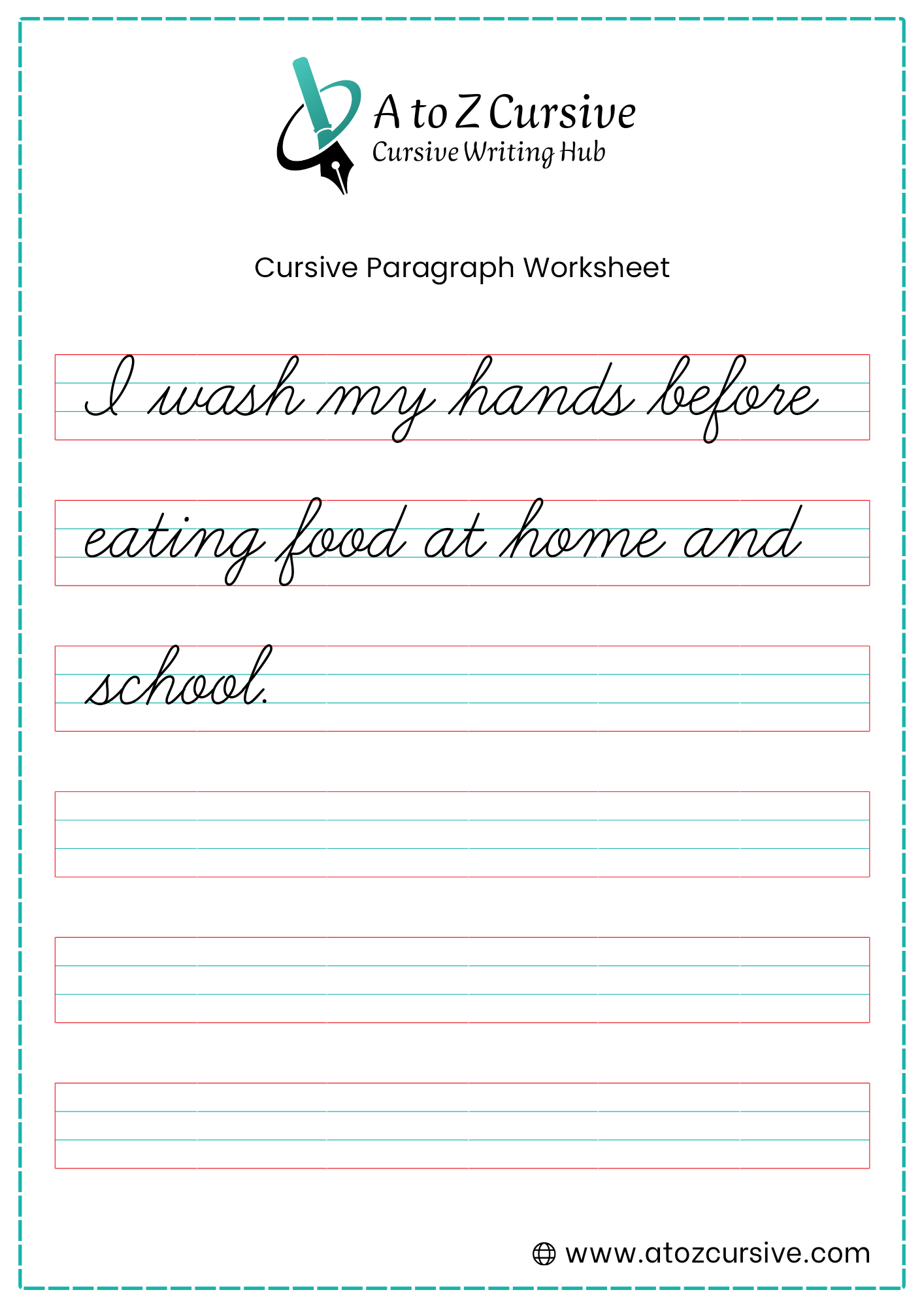 Cursive Paragraph Worksheet 11