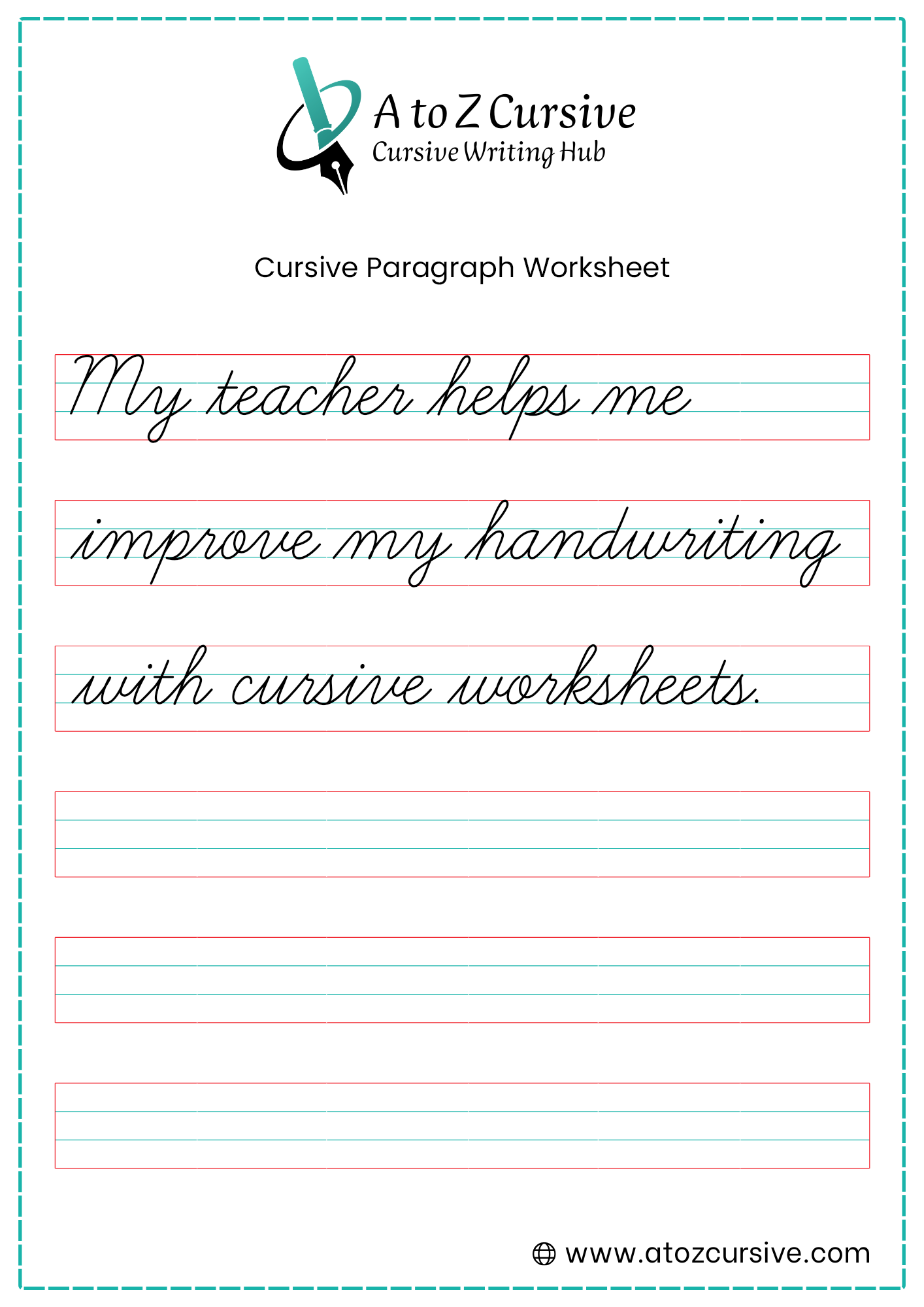 Cursive Paragraph Worksheet 3
